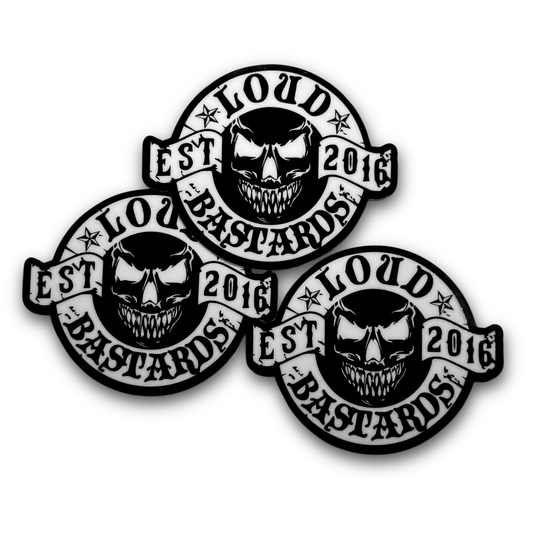Loud Bastards Signature Sticker 10x10cm x3
